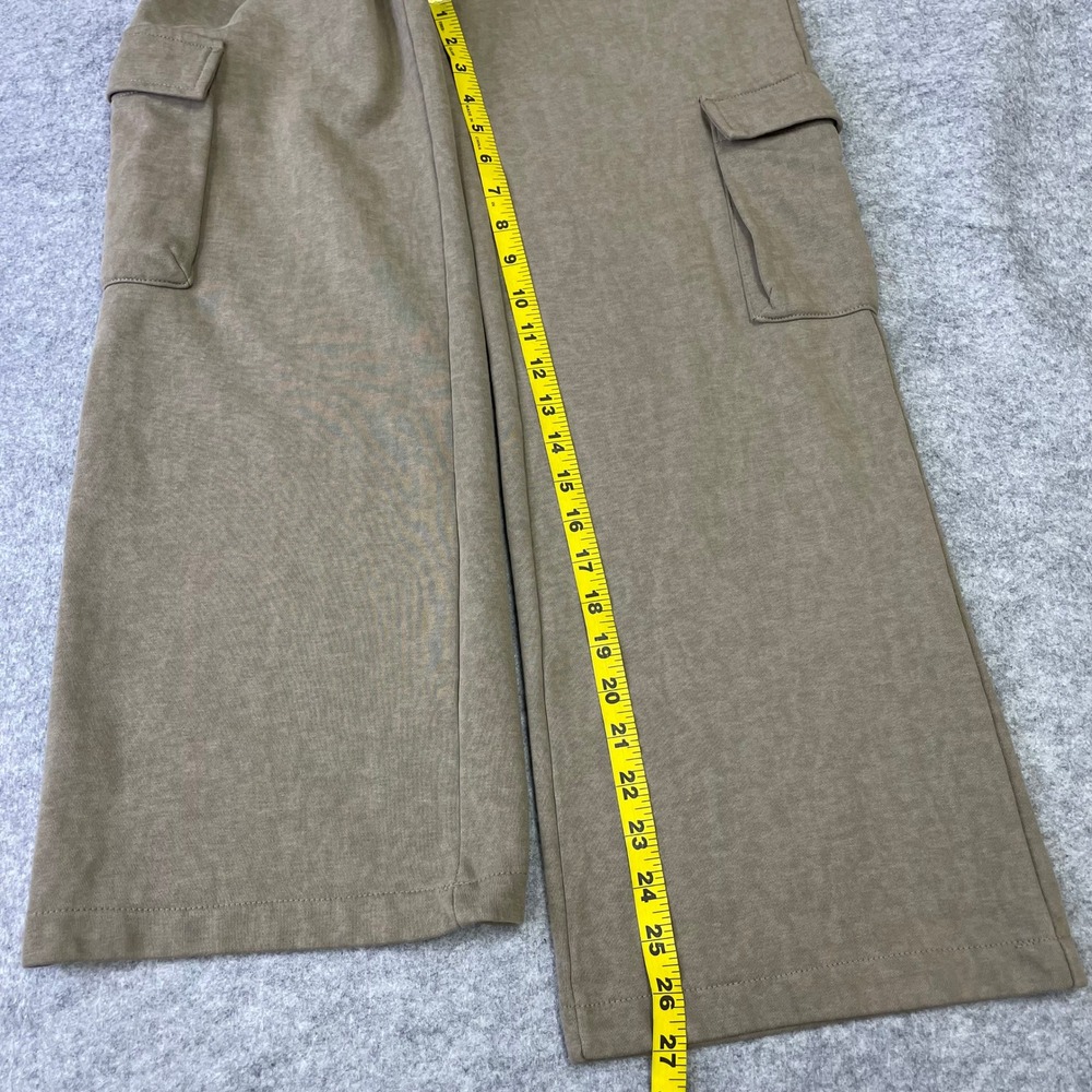 Mii Design By Korea Cargo Sweatpants S Wide Leg Joggers Olive Tan - Picture 14 of 16